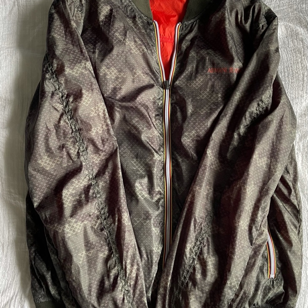 Reversible Armani jeans jacket size 52. Can be worn on both sides. Never worn!